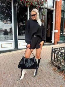 Andi Black Oversized Turtleneck Sweater