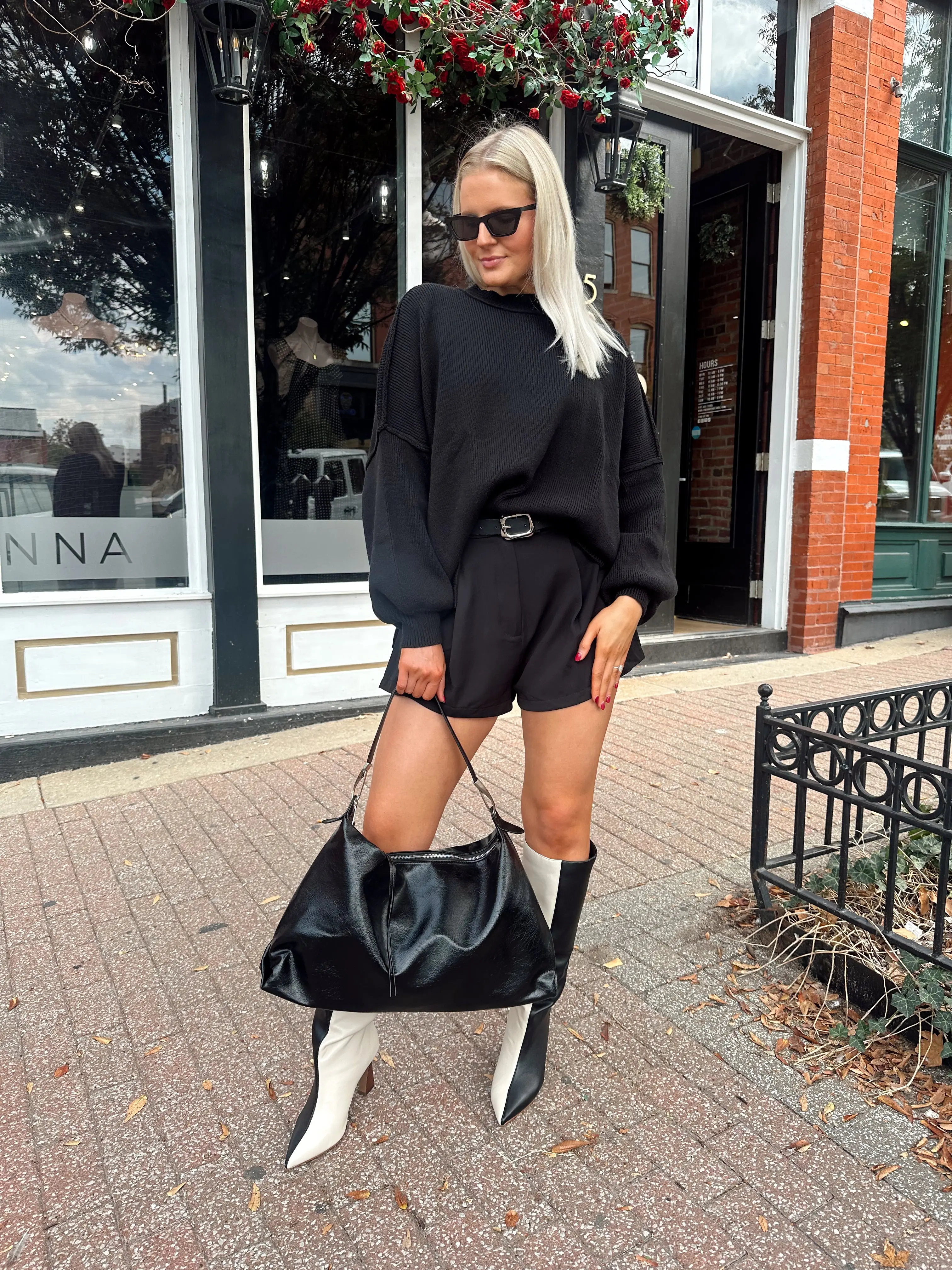Andi Black Oversized Turtleneck Sweater