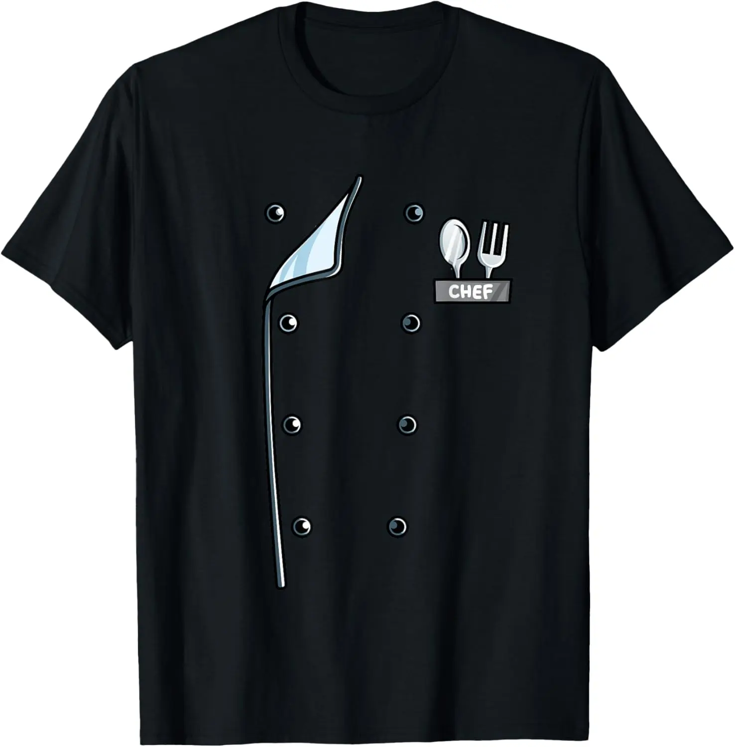 Women's Graphic T-Shirt with Funny Chef Costume Print, Vintage Distressed 100% Cotton Casual Short Sleeve Top