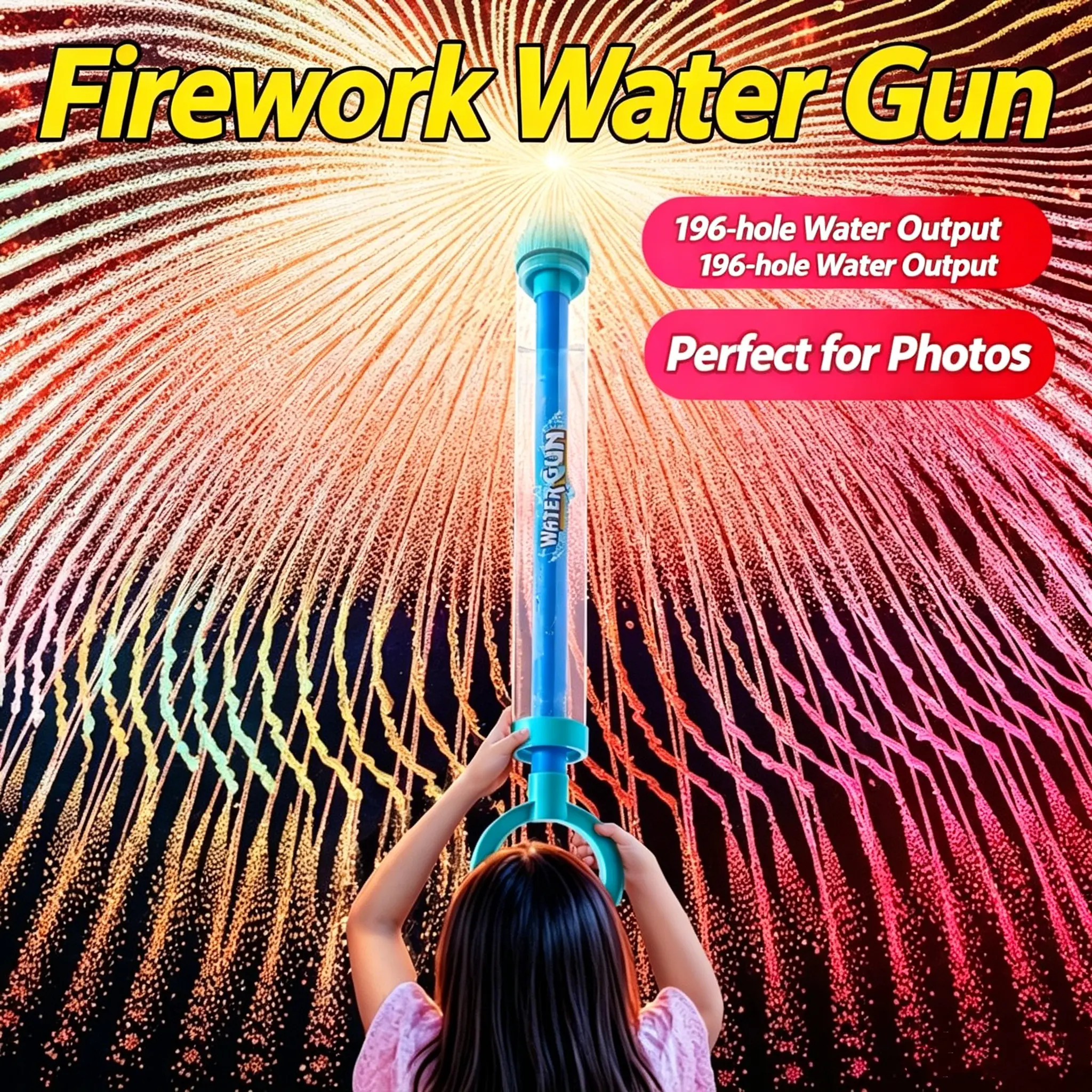 Fireworks Water Gun, Bulk Squirt Blaster Toys, Spray Water Soaker for Pool Parties and Outdoor Summer Water Games