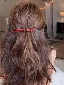 1-Piece Bow Knot Hair Clip, Acetate Spring Clip in Random Color, Preppy Hair Accessory for School, College, Autumn, Gift Bowknot