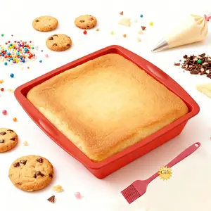 Silicone square cake mold brownie baking pan can be used for pies, lasagna, chiffon cakes, etc. It is heat-resistant, non-stick, easy to clean, reusable, and oven/microwave/dishwasher safe.