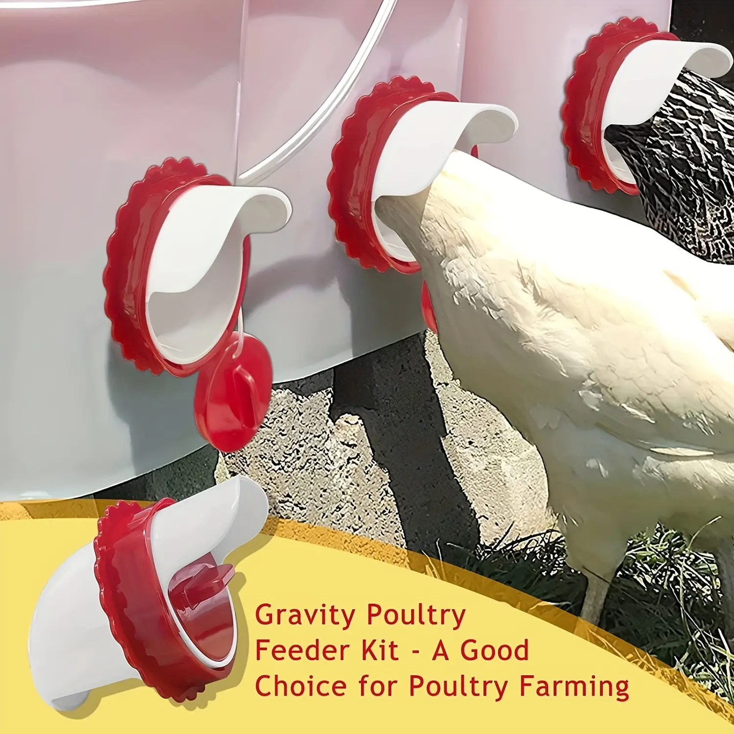 Automatic Gravity Chicken Feeder Bucket, DIY Poultry Feed Dispenser, Easy-To-Use Outdoor Pet Feeding Solution, Ideal for Home Farming, Suitable For Poultry Supplies