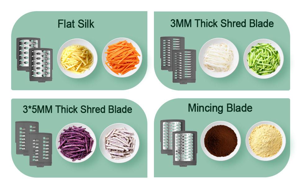 ZQOZQO Electric Rotary Cheese Grater – 8 Blades for Versatile Slicing & Shredding, Kitchen Utensils for Quick Food Prep