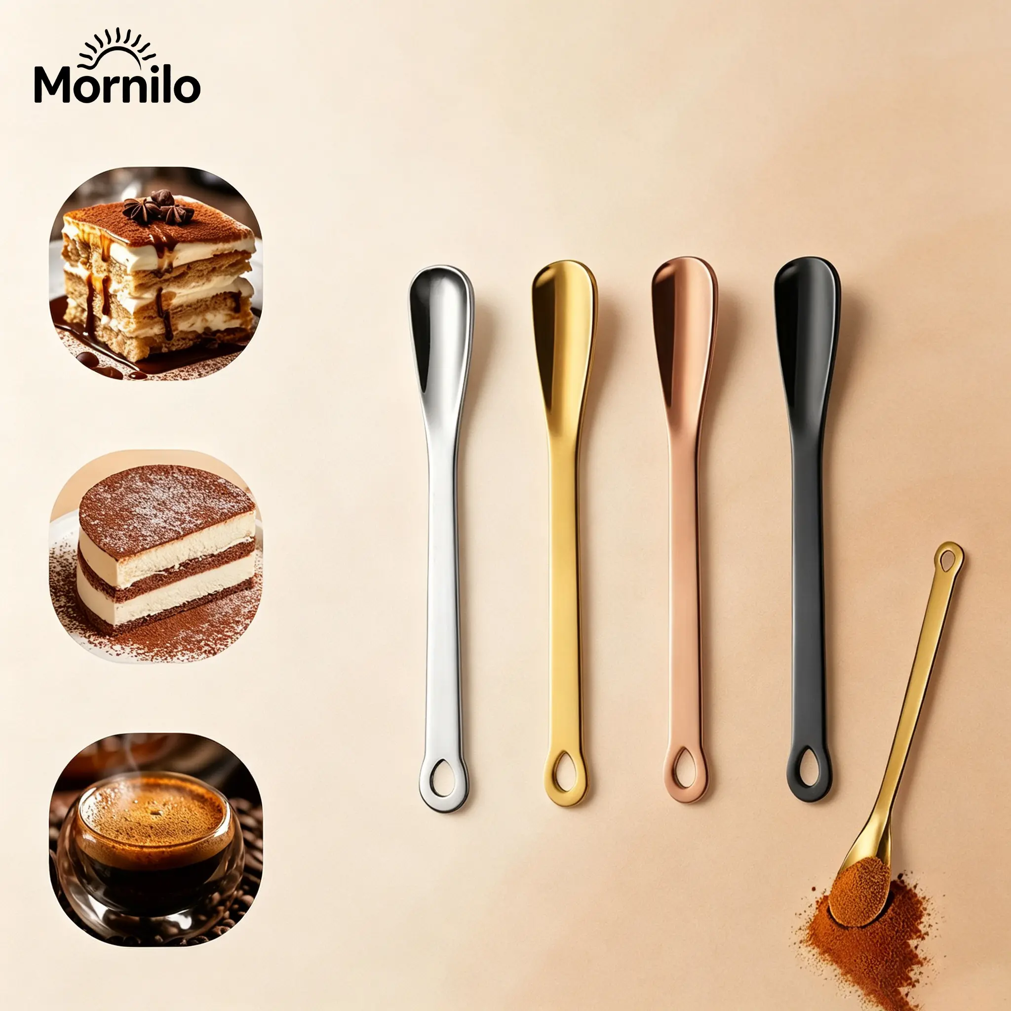 1Pcs/4Pcs Stainless Steel Mini Spoon – Suitable For Espresso, Ice Cream, And Condiments; Portable Outdoor Camping Cutlery, Travel/Picnic Gear, And Coffee Bar Accessory; Reusable Kitchen Essential And Wedding Party Favor