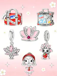 Cute Charm Collection, Travel-Friendly Floral & Strawberry Design, Ideal for Bracelet Stacking, Enhance Your Jewelry Style
