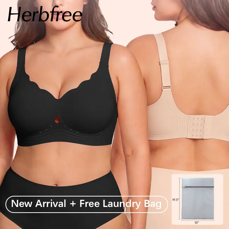 Herbfree T-Shirt Bra, Wireless Full Coverage Everyday Comfort Jelly Bras