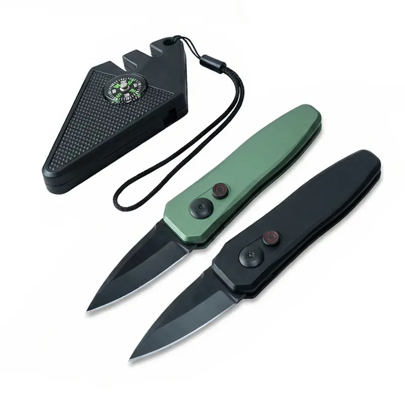 P7500RS  Tactical Folding Knife - High Hardness Blade & Aviation Aluminum Handle, 12cm 40g Ultra-Light EDC, with 6-in-1 Survival Sharpener for Camping, Fishing, and Outdoor Use