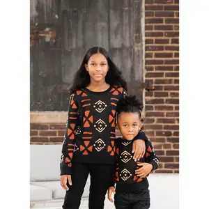 Oma Kid's African Print Sweater (Natural Mudcloth)
