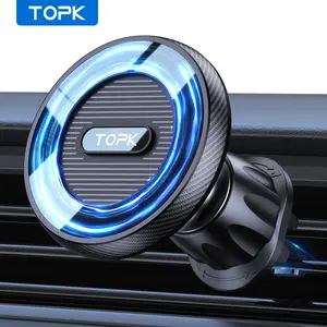 TOPK Magnetic Car Phone Holder, Car Air Vent Phone Mount, Hands Free Cellphone Holder Clip for iPhone MagSafe Case, Car Phone Stand, Universal Car Mount