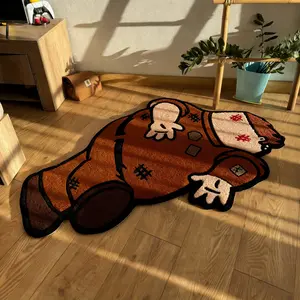 Modern Creative Anime Character Print Carpet, Casual Style Living Room Bedroom Rug, Large Soft Plush Easy Clean Mat, Fluffy Bedroom Rug