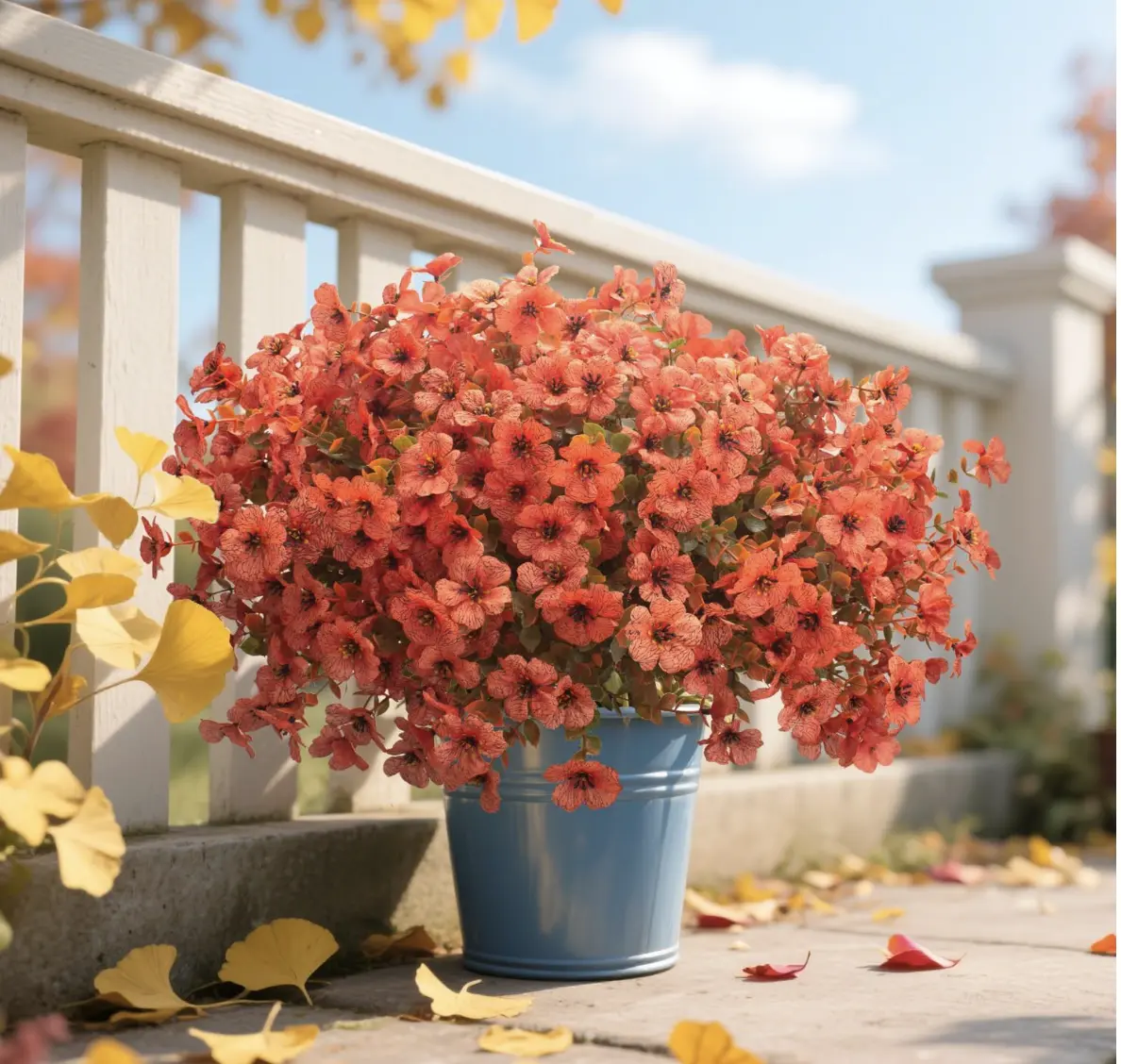 【Fall Decor】Silvanest 12/16/24 Bundles Vivid UV-Resistant Artificial Flower Bouquet, Outdoor Decor Decorative Artificial Flowers for Porch Patio Planter Window Box, Floral Arrangement DIY Decorations, Flower Basket Decor