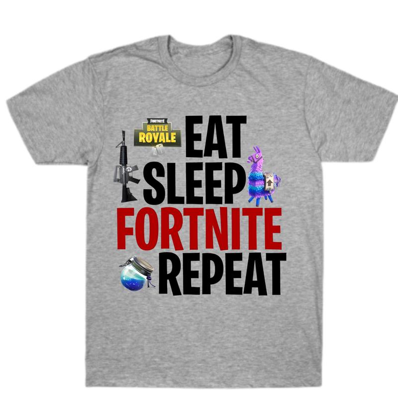 Eat Sleep Fortnite Repeat White T-Shirt, Game Shirt, Streetwear, Vintage T Shirt