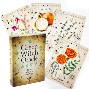 Party Game Cards Green Witch Oracle 44 Cards: Discover real secrets of Botanical Magick Guide to Creating and Cultivating a Magical Garden Space