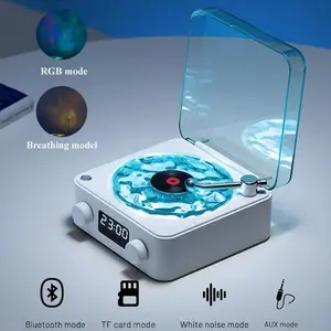 Record Player Shaped LED Light BT Speaker - Perfect for Audio Playback - Smartphone