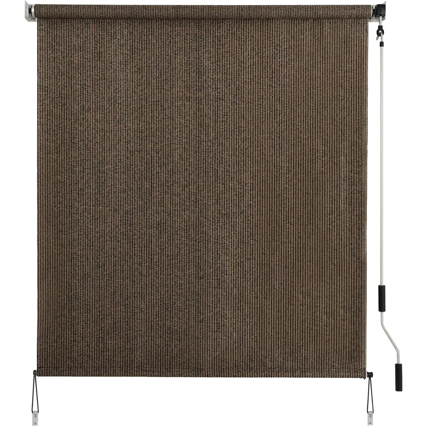 Outdoor Sunshade Roller Shade 4'W x 6'H (48" Wx72 H), Exterior Cordless Roll Up Shades Blinds, UV Protection Shade Cloth with Crank Operation for Outside Windows Patio Porch Gazebo, Mocha