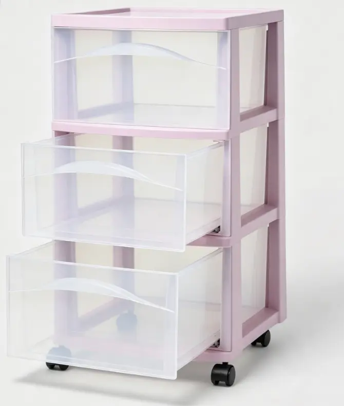 Rolling Drawer Organizer Cart – 3 Tier Storage Cabinet for Small Spaces and Everyday Organization