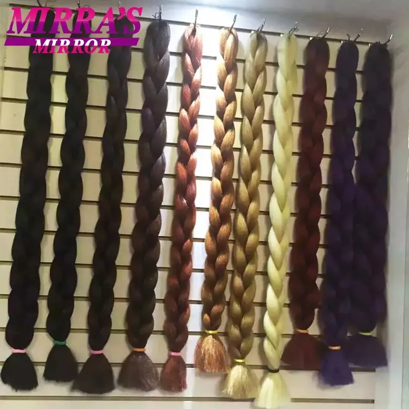 2026 New 82 Inch Pure Color Jumbo Braiding Hair Extensions Synthetic Braids  Hair For Box Braid Support Wholesale Mirra’s Mirror