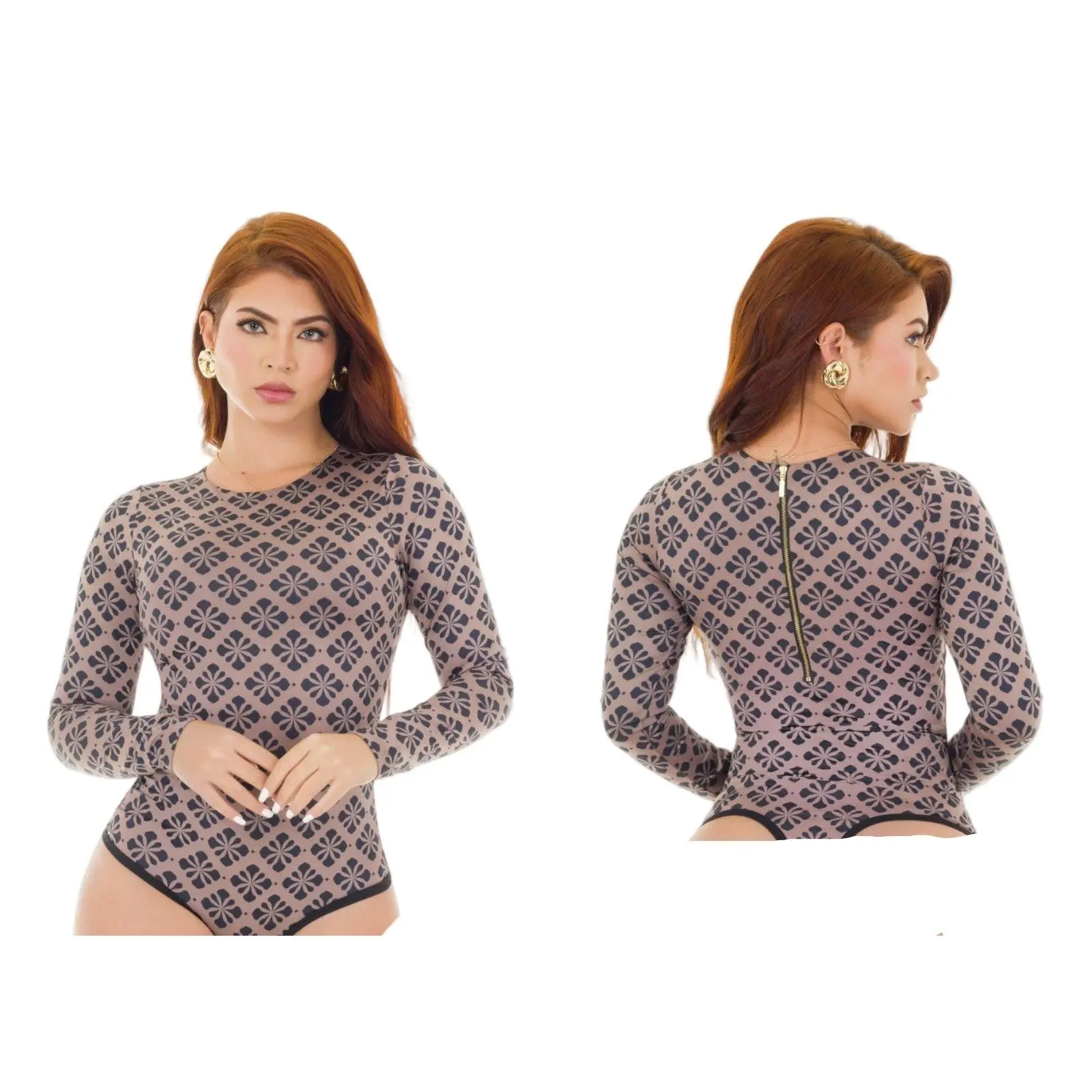 4978 Top Bodysuits control thong Body's con faja de mediana compresion Pantyblusa