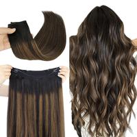 #1B/6/1B Balayage Natural Black to Chestnut Brown