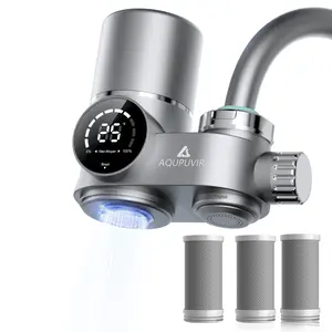 AQUPUVIR Faucet Water Filter + 3 Replacement Filters  Cleaner Water • Better Taste • Easy Home Upgrade LED Display Sink Water Filter