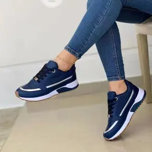 CasualLace-upFlatShoes-WomenShallowRoundToeSportsWalkingSneakers