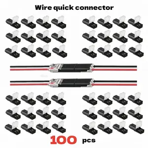 Double-Wire Plug-in Connector Led Light Strip Connectors 2 Pin Low Voltage Wire Connector with Locking Buckle Fast Connect Plugs for Strip Lights YY Lead Strip Automotive Wiring Electricity。