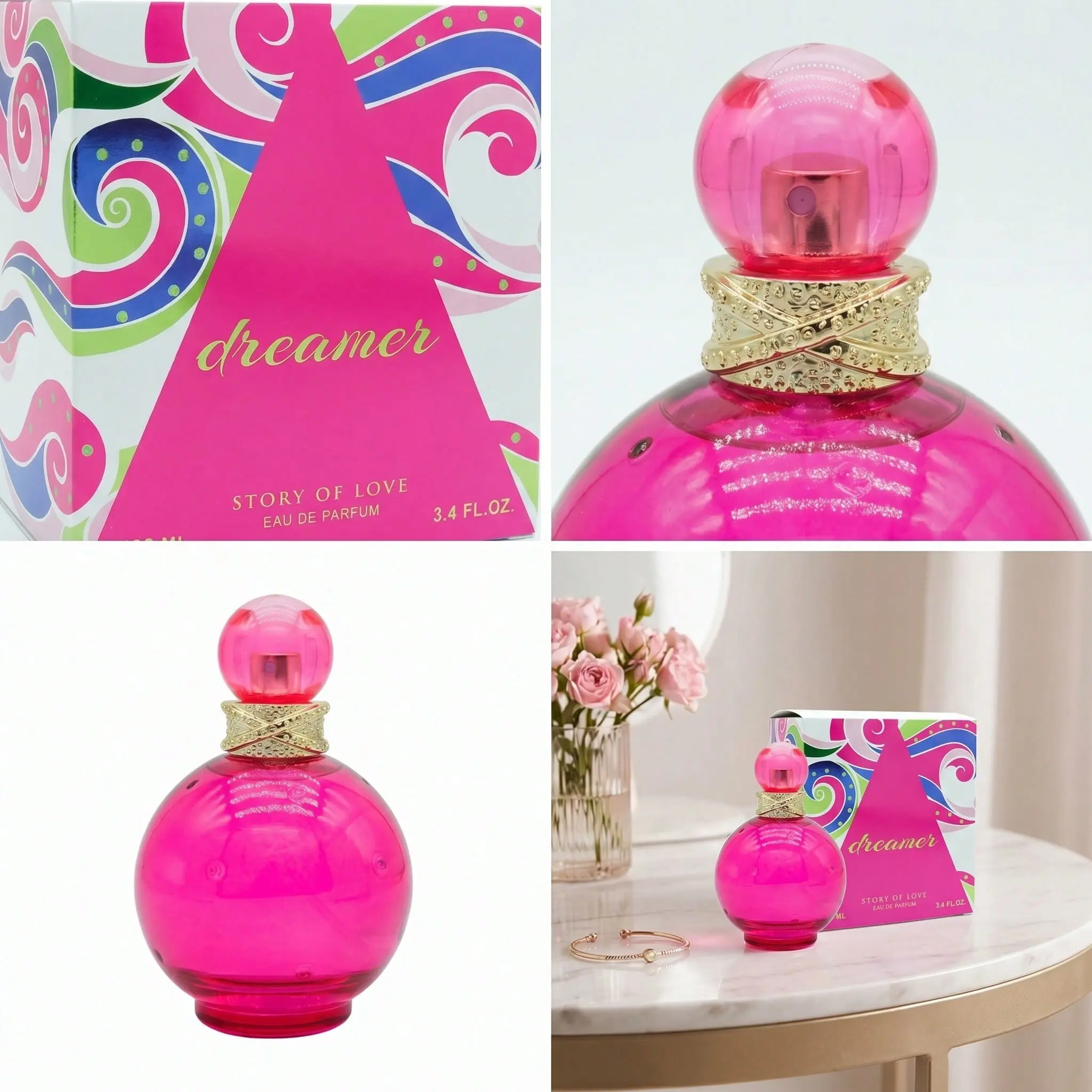Story Of Love Pink Dreamer Eau de Parfum (Eau Deparfum), 100ml Spray, Long-Lasting Floral Fruity Scent, Sweet Women's Fragrance, Cute Girly Gift for Girlfriend Eau Deparfum