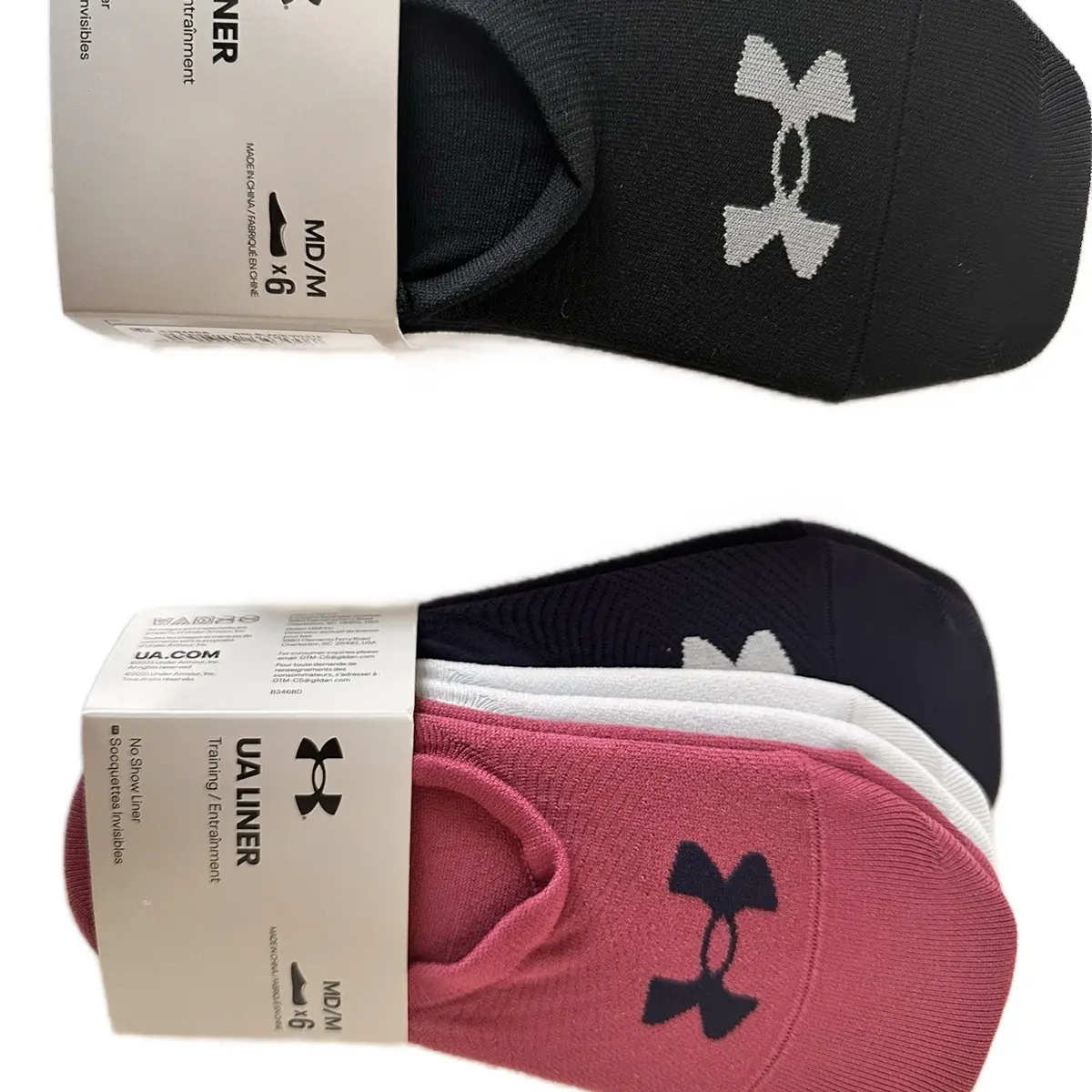 Under Armour Women's 6-Pk Essential Cotton Ultra Low-Fit Seamless Socks, Fitted, Breathable Wear, Mesh, Plaid, Anti-Slip Ankle Low Cut Womenswear Socks, Ladies, Soft Comfy Socks