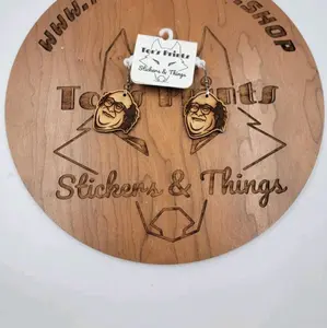Wooden Danny Devito dangle earrings