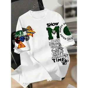 menswear Men'S Digital Print T-Shirts with Trendy Elements