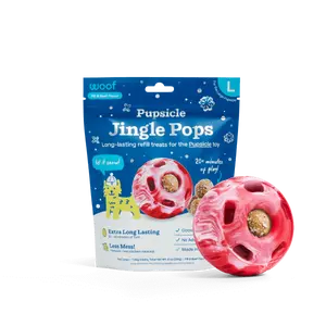 WOOF Pupsicle & Pops Holiday Pack, Forest Green & Candy Cane Pupsicle + Jingle & Calming Pops, Interactive Dog Treat Toy, Great Gift Idea