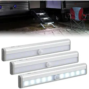 Nlilght RV Step Lights 3PCS Motion Sensor Activated LED Bar RV Exterior Lights Battery Operated Wireless Magnetic Stick Strip Lighting for Motorhome Travel Trailers Camper Under Cabinet Step Tent