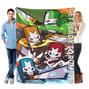 Castle Crashers Throw Blanket for Gamers - Super Soft Flannel Fleece Blanket for Bed Couch - Retro Video Game Room Decor - Cozy Warm Plush Blanket Gift for Birthday, Father’s Day, Christmas - Lightweight All-Season Comfy Snuggle Blanket for Fans