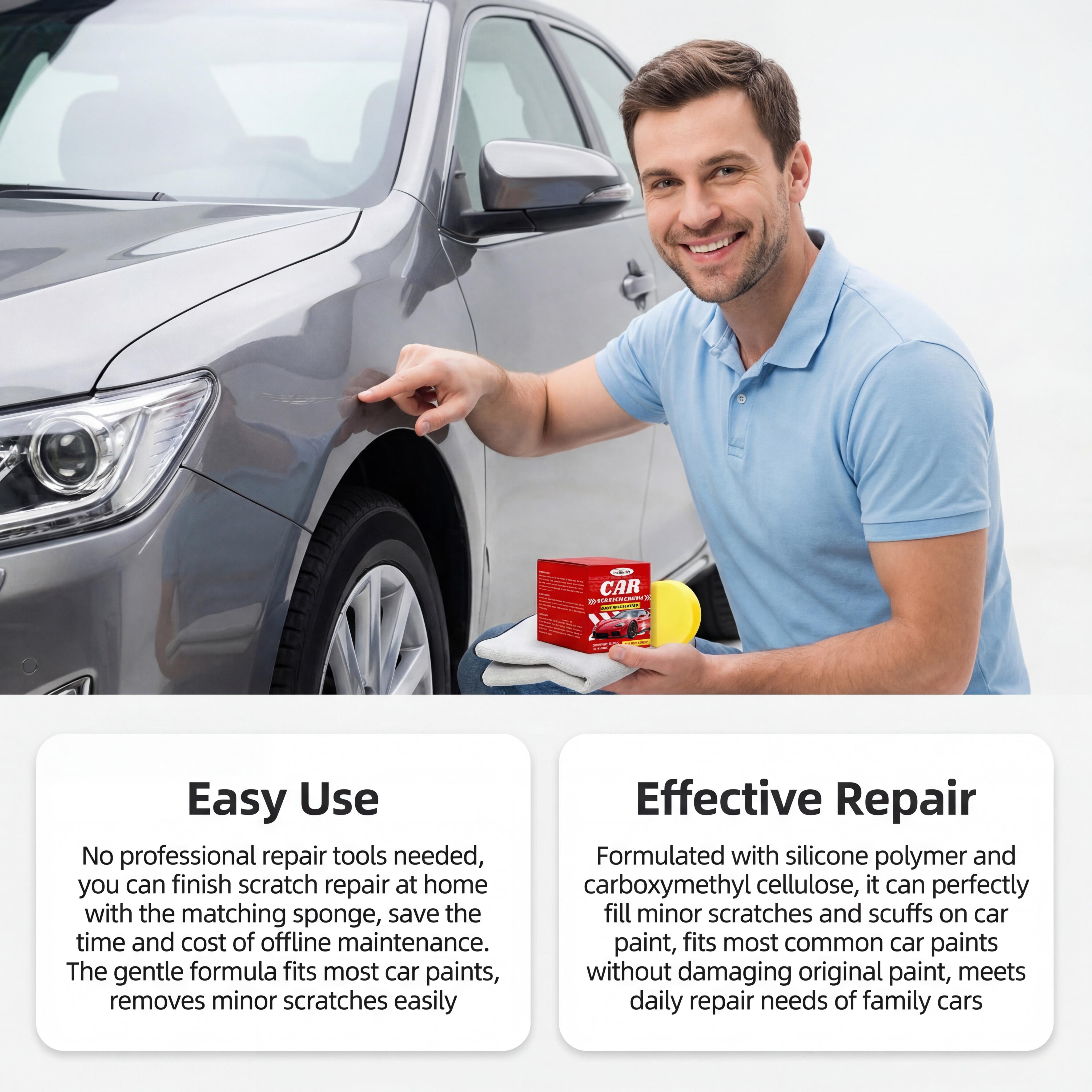 Car Paint Scratch Remover Repair Paste Fix Scratches and Scuffs Restore Car Paint Shine with Nano Coating Diy Paint Repair