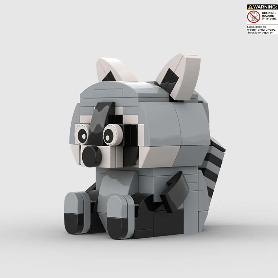 119pcs Little raccoon Building Blocks Model Set, Classic Animal Moc Toy, Kids Educational Creative Toy, Perfect Gift for Birthday Halloween Christmas, Building Block Sets