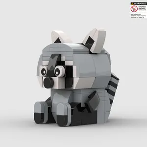 119pcs Little raccoon Building Blocks Model Set, Classic Animal Moc Toy, Kids Educational Creative Toy, Perfect Gift for Birthday Halloween Christmas, Building Block Sets