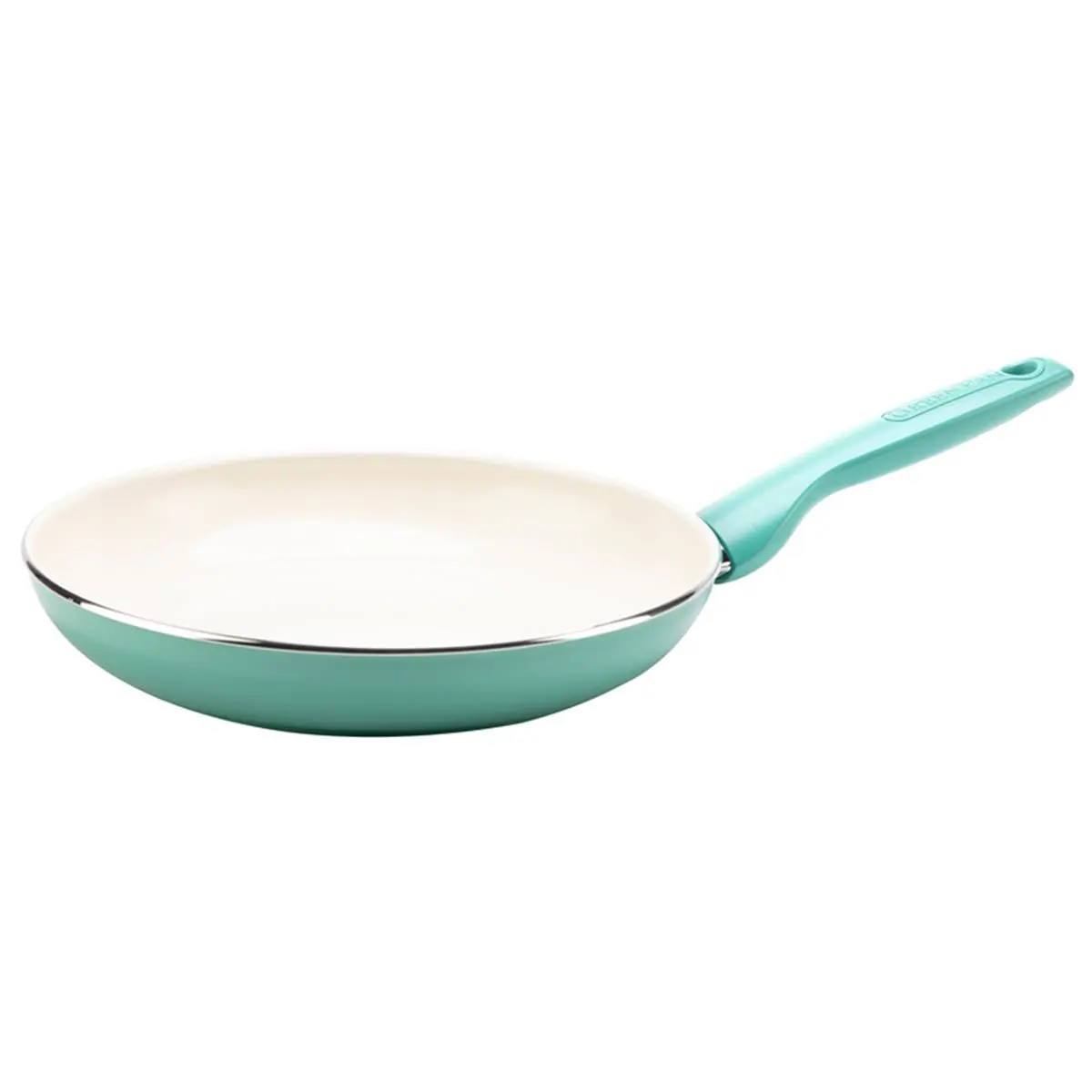 GreenPan Rio 10 in. Turquoise Thermolon Minerals Ceramic Non-Stick Aluminum Skillet - Glass-Safe, Oven-Safe up to 350 deg. F, Metal-Utensil-Ready, Oil-Efficient, Durable Ceramic Pan Cookware Sets with Ergonomic Handle, Fry, Nonstick Surface, Omelette Pan,