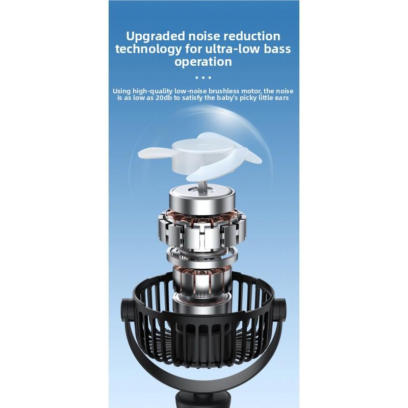 Portable Octopus Fan for Strollers, USB Rechargeable, Quiet & Foldable, Perfect for Outdoor Use
