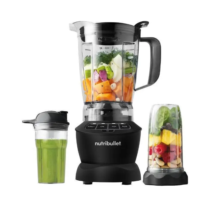 nutribullet Blender Combo with Serve Cups, NBF10500AK Matte Black, 1000W