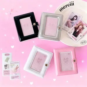 Style Solid Color Star Cutout One-Grid Card Album, 3 Inch Girl Kpop Photo Album, Small Horse Card Storage Book, Photocards Binder
