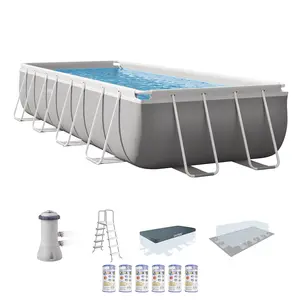 Intex 16ft x 3.5ft Prism Frame Rectangle Pool & Type A Filter Cartridge (6 Pack)