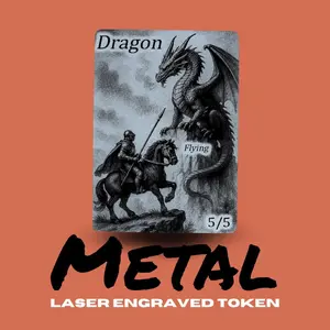 Metal Treasure Token MTG | Laser Engraved Magic The Gathering Commander Proxy Token