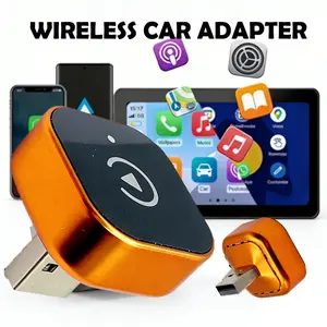 2026 Pro Wireless Smart Converter Adapter, Mini Cube Design, Orange & Black Dual Color, USB-C & USB-A Dual Ports, BT 5.0 Connection, Voice Assistant & Hands-Free Communication, Concealed USB Plug Avoids Loose Signal Disconnection,