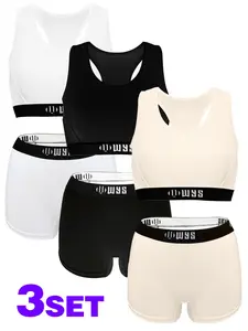 Women's Sports Bra Set, Wireless High Elastic Breathable Underwear, Active Yoga Stretchy Underwear, Colors, Ideal for Gym Yoga Running Swimming, Women Workout Clothes