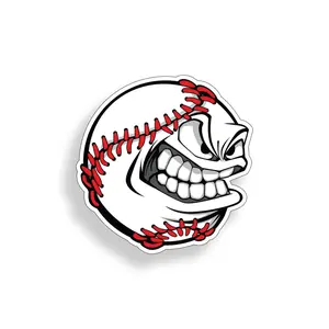 Angry Baseball Sticker Love Play Travel Laptop Tablet Cup Cooler Mug Tumbler Helmet Ball Vinyl Decal Graphic, Hard hat stickers, lunchbox sticker, Journeyman sticker, 409 carpenters, working class, carpenters stickers, union stickers