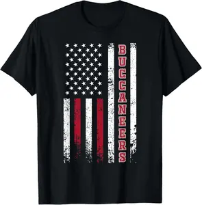 [100% Cotton]Buccaneers Name Retro Vintage First Name Buccaneers Usa Flag T-Shirt