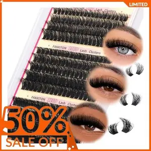 FANXITON Lash Clusters Thick Fluffy Lash Clusters D Curl Volume Lash Clusters 80D+100D+120D Eyelash Clusters 10-18mm Eye Lash Clusters Wispy Individual Lashes Waterproof Clusters Eyelash Extensions