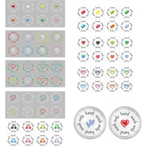 UV DTF Transfer Sticker -Hand Wash Only Sticker Signs, Heart UV DTF Cup Wraps Transfer Stickers for Glass Cups Dish, Waterproof Permanent Hand Washing Only Labels