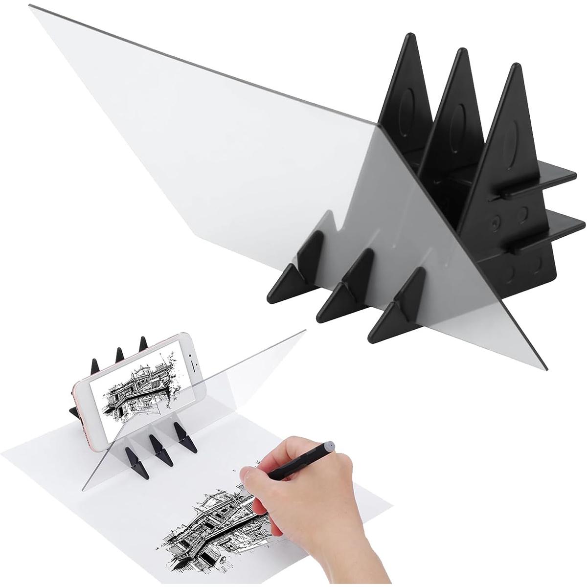 Optical Drawing Board, Portable Optical Copy Pad & Drawing Projector, Adjustable Lens Image Layout Tool | Portable Tracing Pad, Easy to Track Drawing Tool for Smartphone & Tablet, Art Supplies for Artists & Enthusiasts